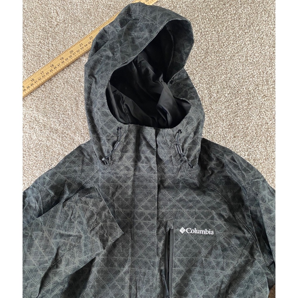 Columbia Omni-Tech Interchange Jacket Mens M Grey Geometric Rain Shell XL0674